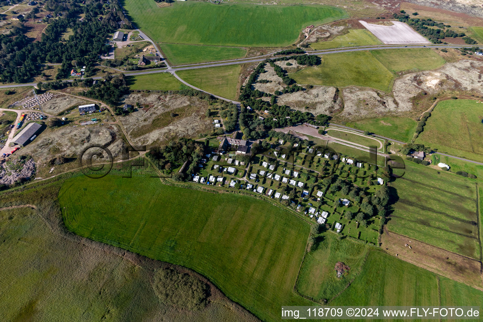 Sønderho New Camping in Fanø in the state South Denmark, Denmark from above