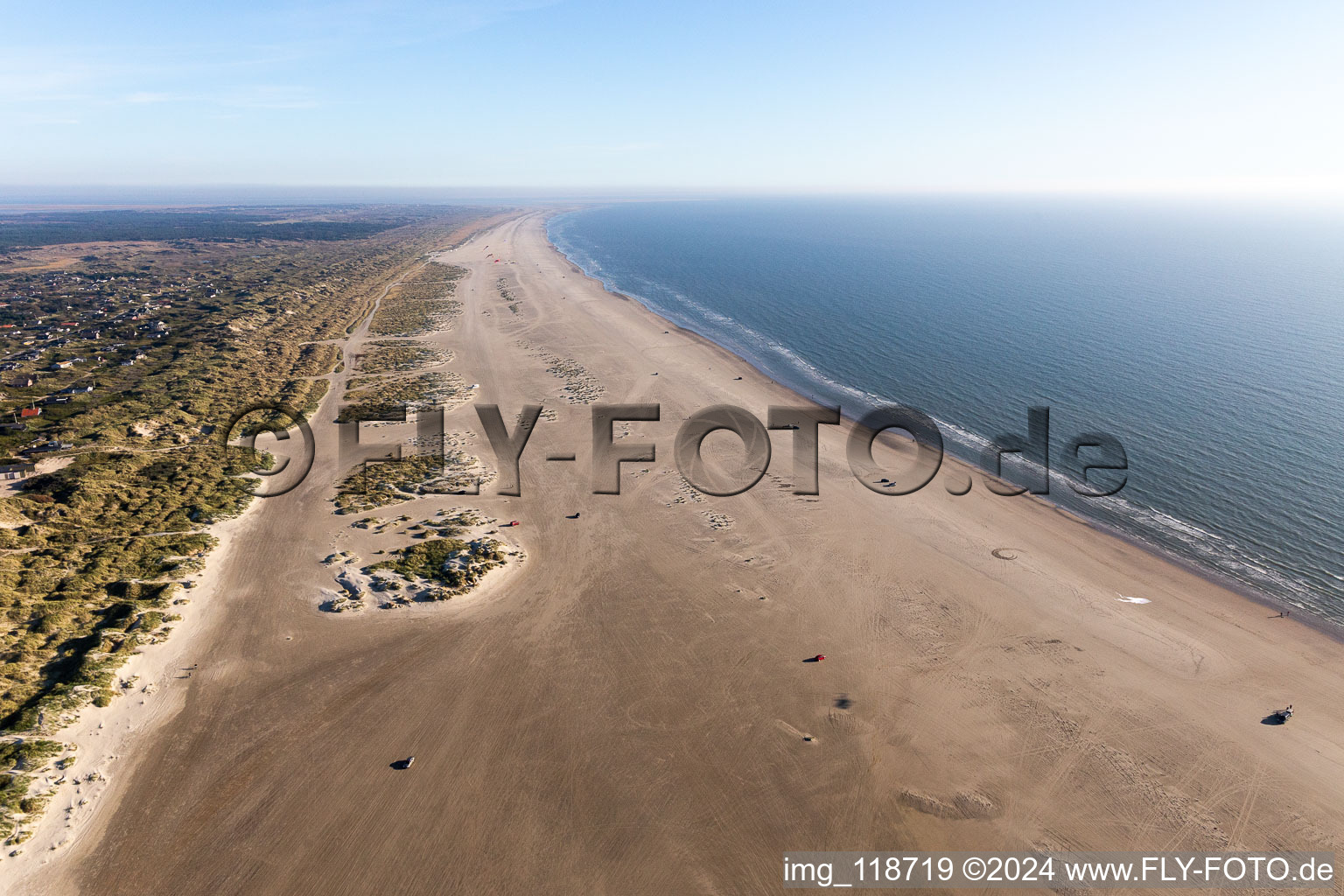 Rindby Beach in Fanø in the state South Denmark, Denmark