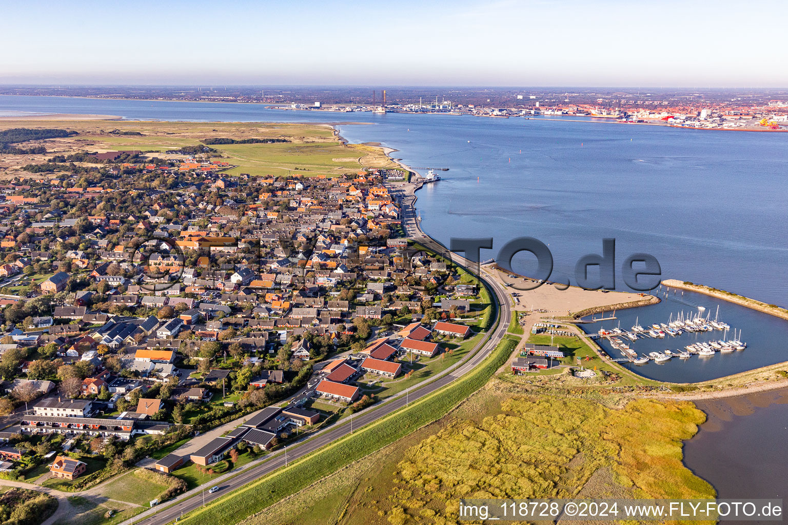 Fanø in the state South Denmark, Denmark from the plane