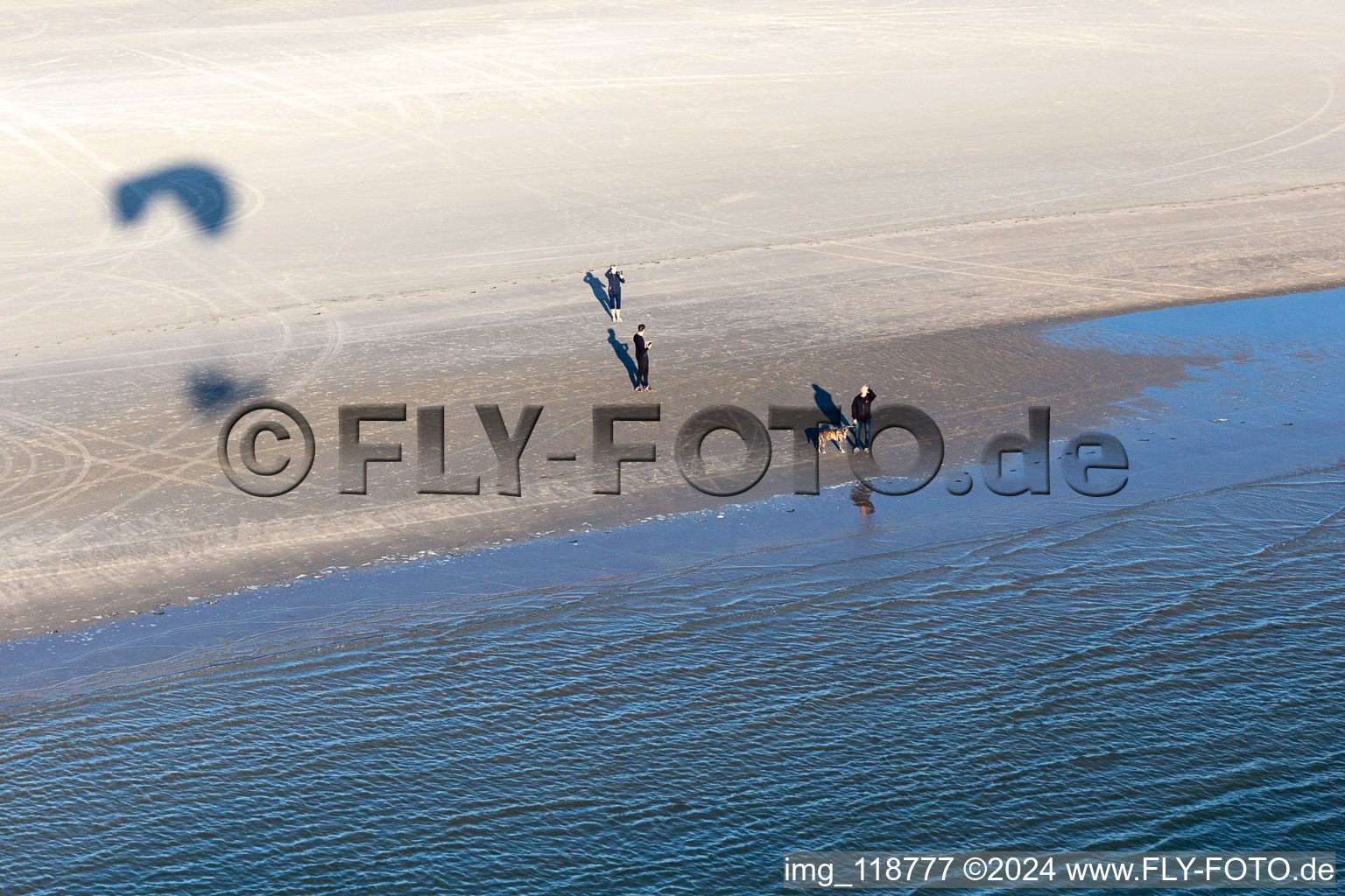 Fanoe Bath Beach in Fanø in the state South Denmark, Denmark from above