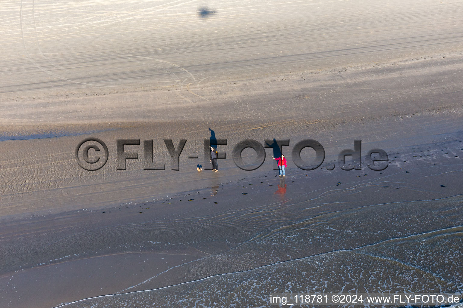 Fanoe Bath Beach in Fanø in the state South Denmark, Denmark seen from above