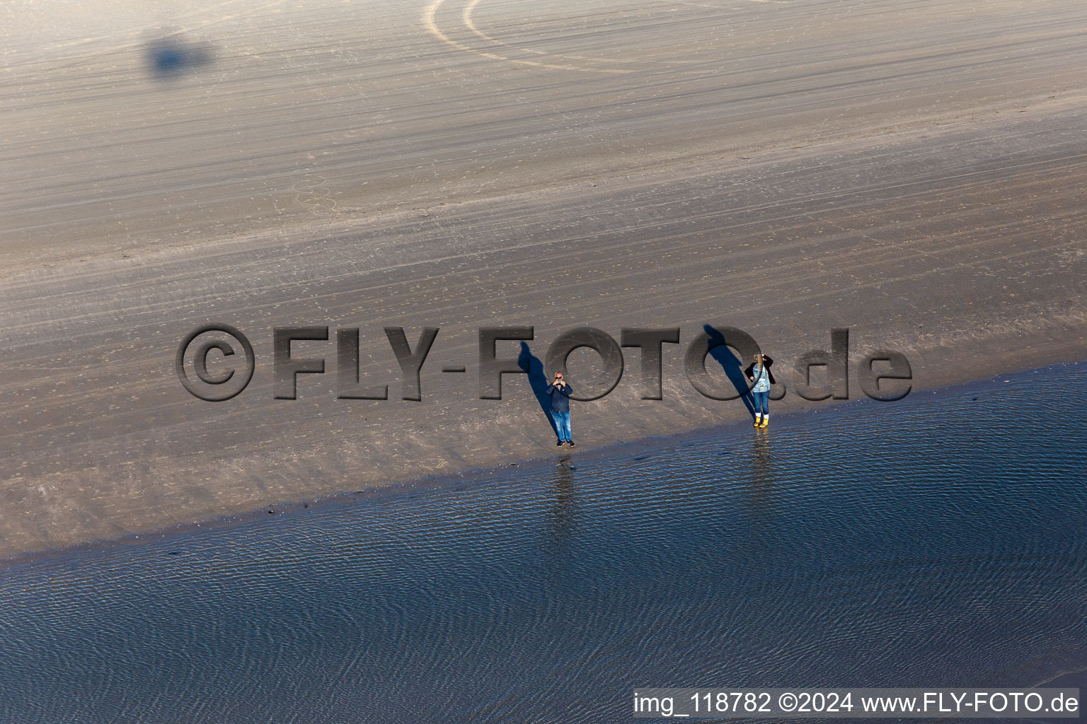 Fanoe Bath Beach in Fanø in the state South Denmark, Denmark from the plane