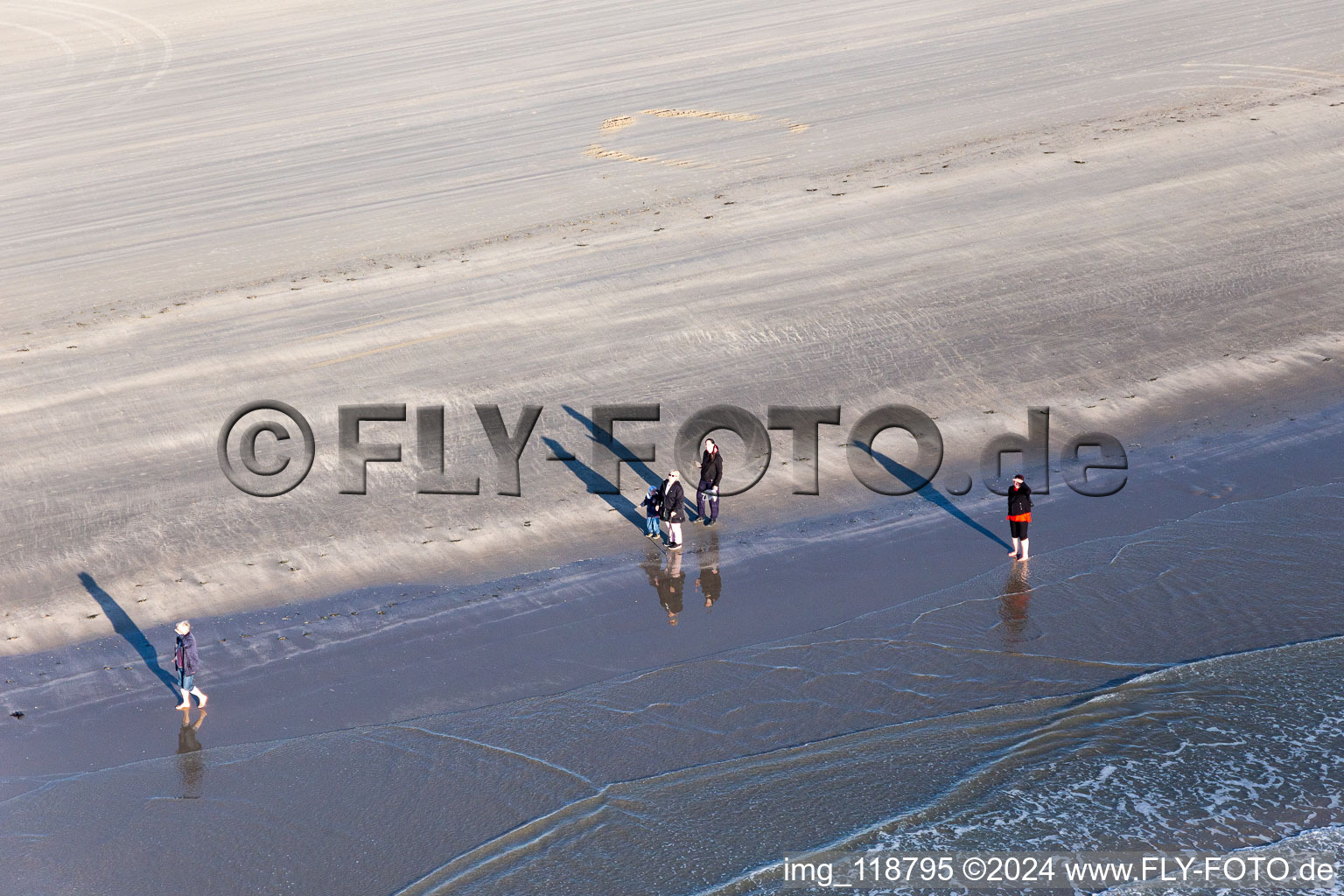 Fanoe Bath Beach in Fanø in the state South Denmark, Denmark from the drone perspective