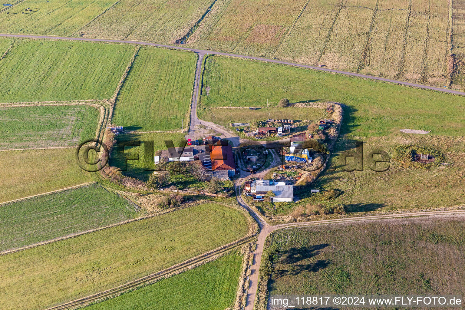 Bird's eye view of Fanø in the state South Denmark, Denmark