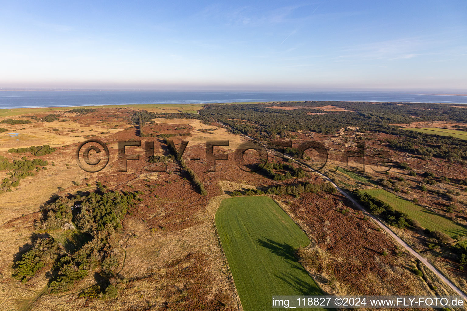 Wadden Sea National Park in Fanø in the state South Denmark, Denmark seen from above