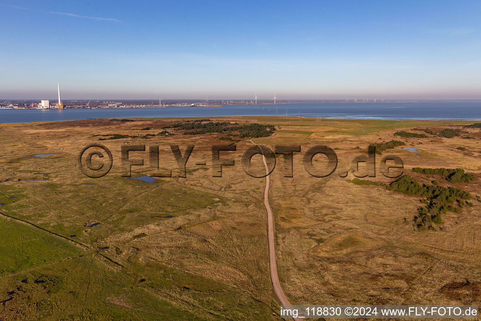 Wadden Sea National Park in Fanø in the state South Denmark, Denmark viewn from the air