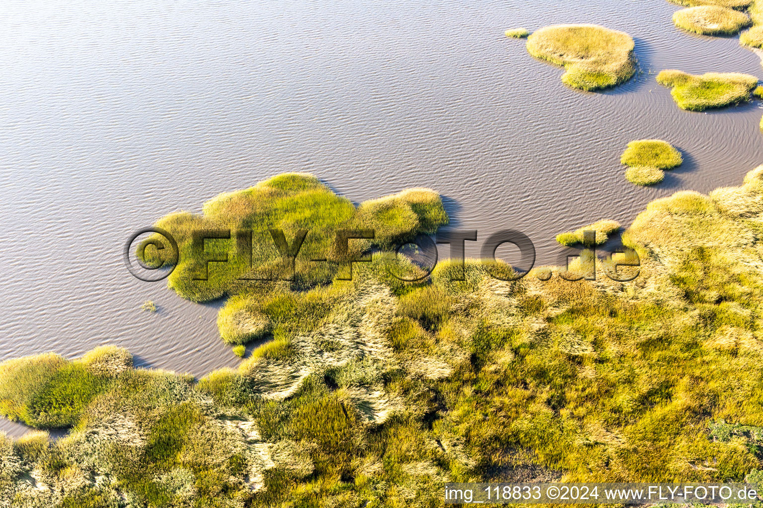 Wadden Sea National Park in Fanø in the state South Denmark, Denmark from the drone perspective