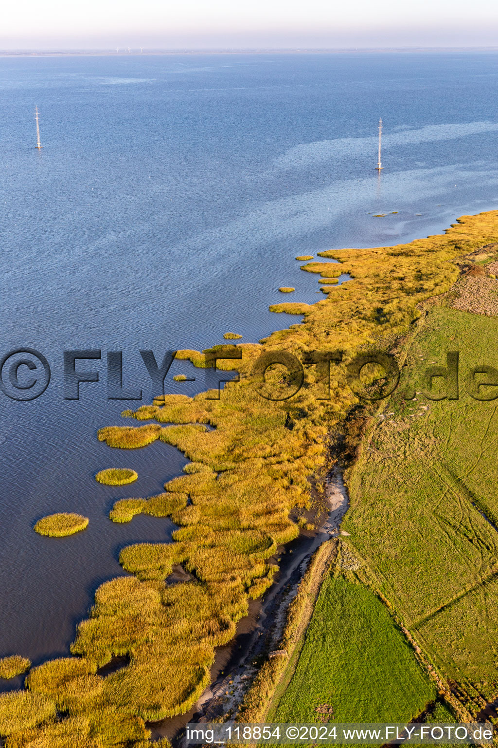 Wadden Sea National Park in Fanø in the state South Denmark, Denmark out of the air