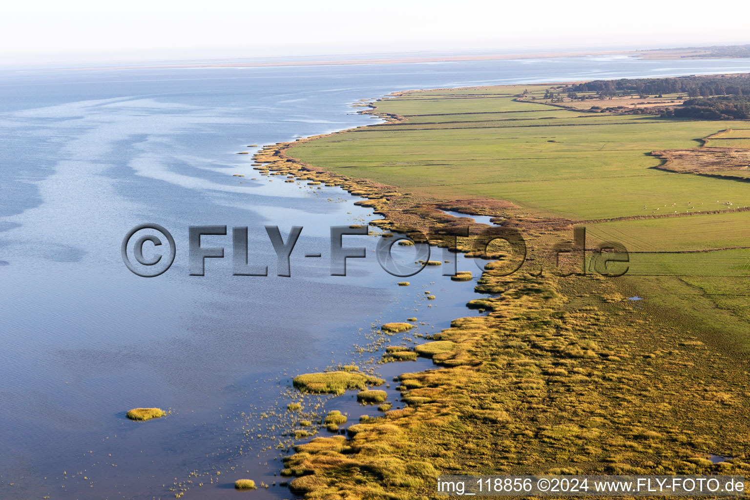 Wadden Sea National Park in Fanø in the state South Denmark, Denmark seen from above