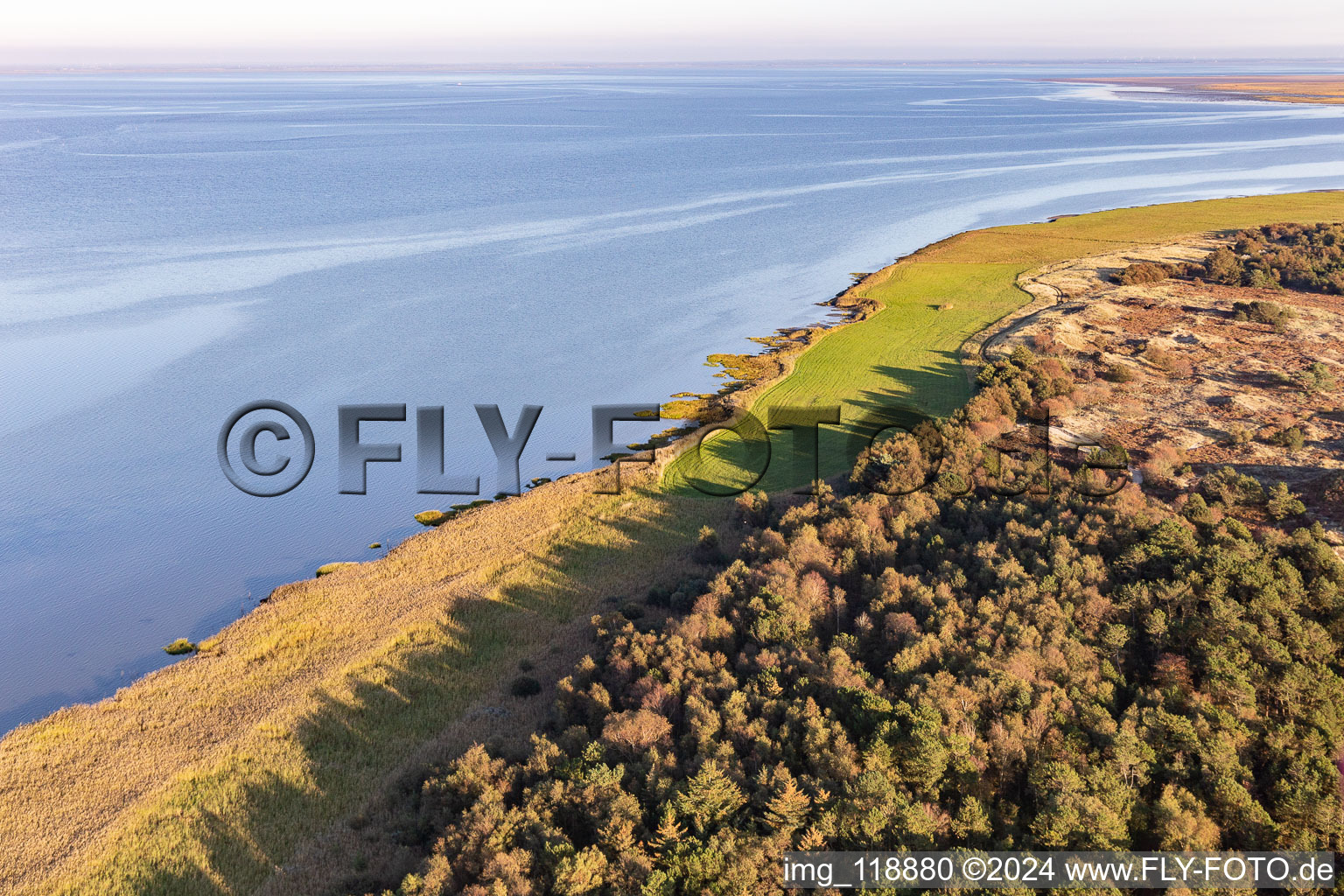 Wadden Sea National Park in Fanø in the state South Denmark, Denmark seen from a drone