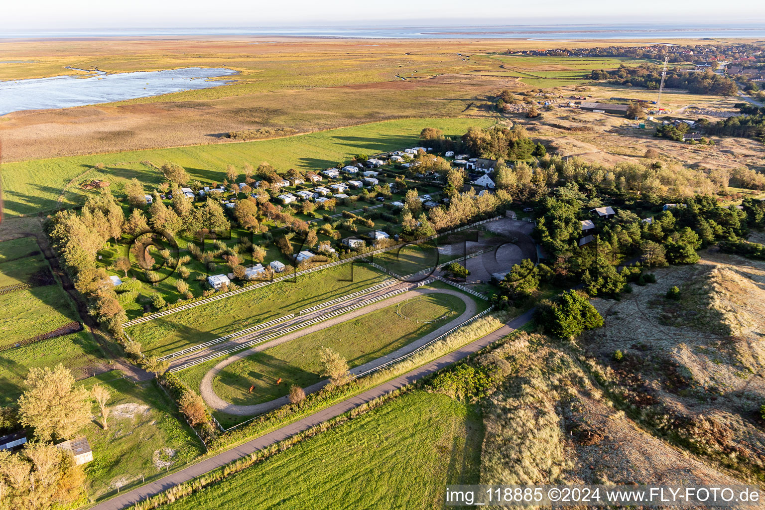 Aerial photograpy of Ny Camping, Sønderho in Fanø in the state South Denmark, Denmark