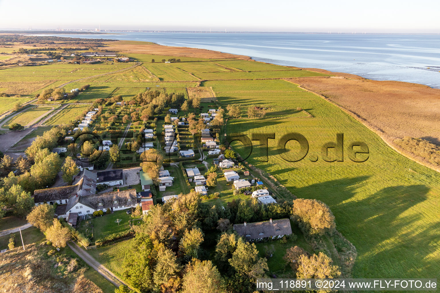 Ny Camping, Sønderho in Fanø in the state South Denmark, Denmark seen from above