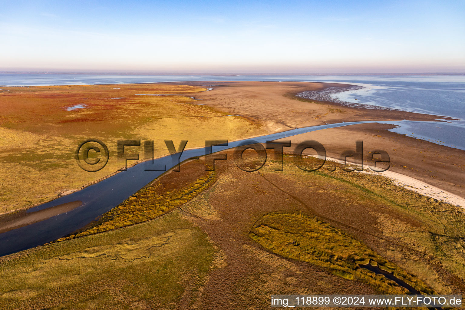 Oblique view of Fanø in the state South Denmark, Denmark