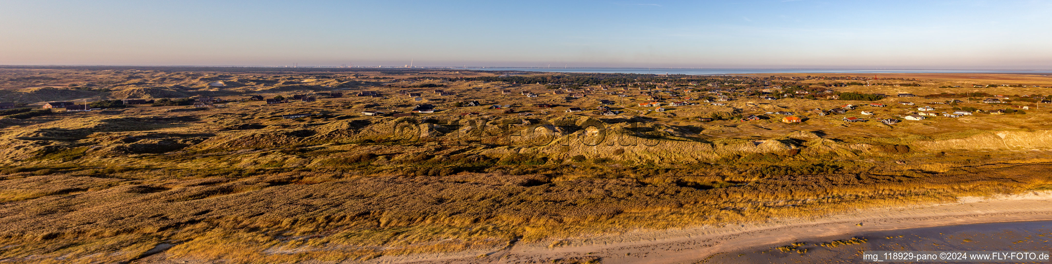 Dune panorama in Fanø in the state South Denmark, Denmark