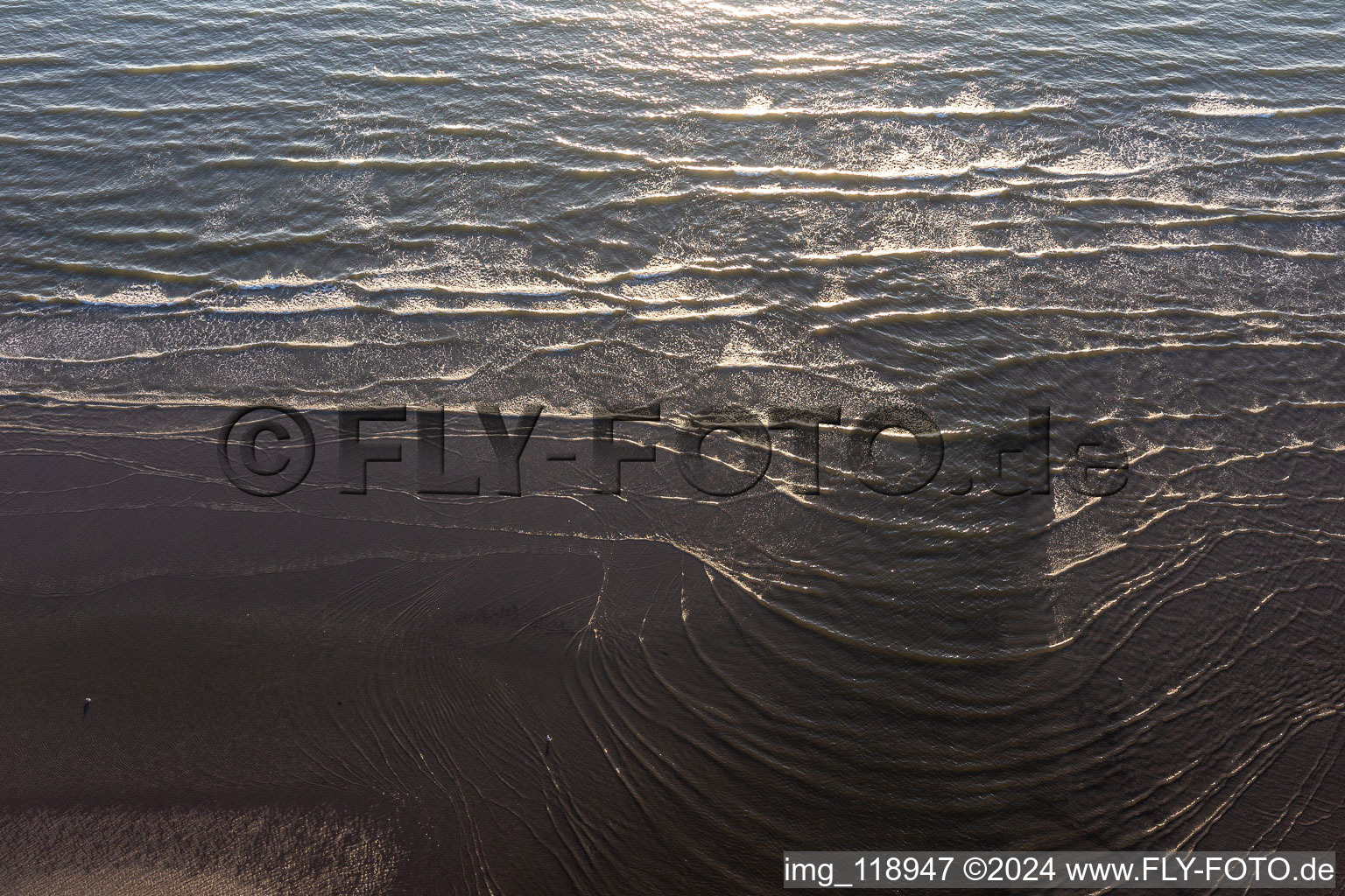 West beach at high tide in Fanø in the state South Denmark, Denmark