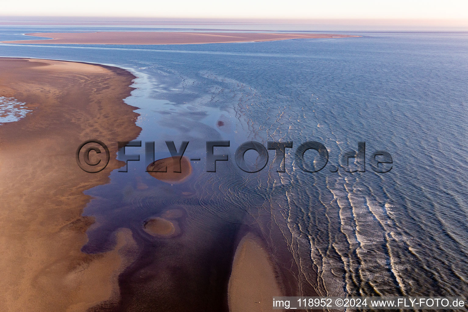 Sandbank- land area at the western coast in Fanoe in Syddanmark, Denmark