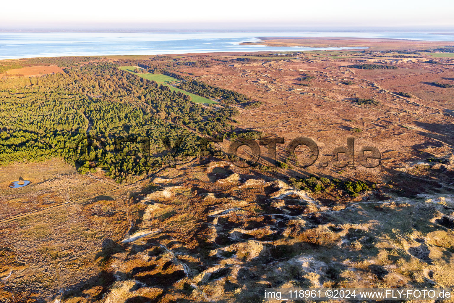 Wadden Sea National Park in Fanø in the state South Denmark, Denmark from above