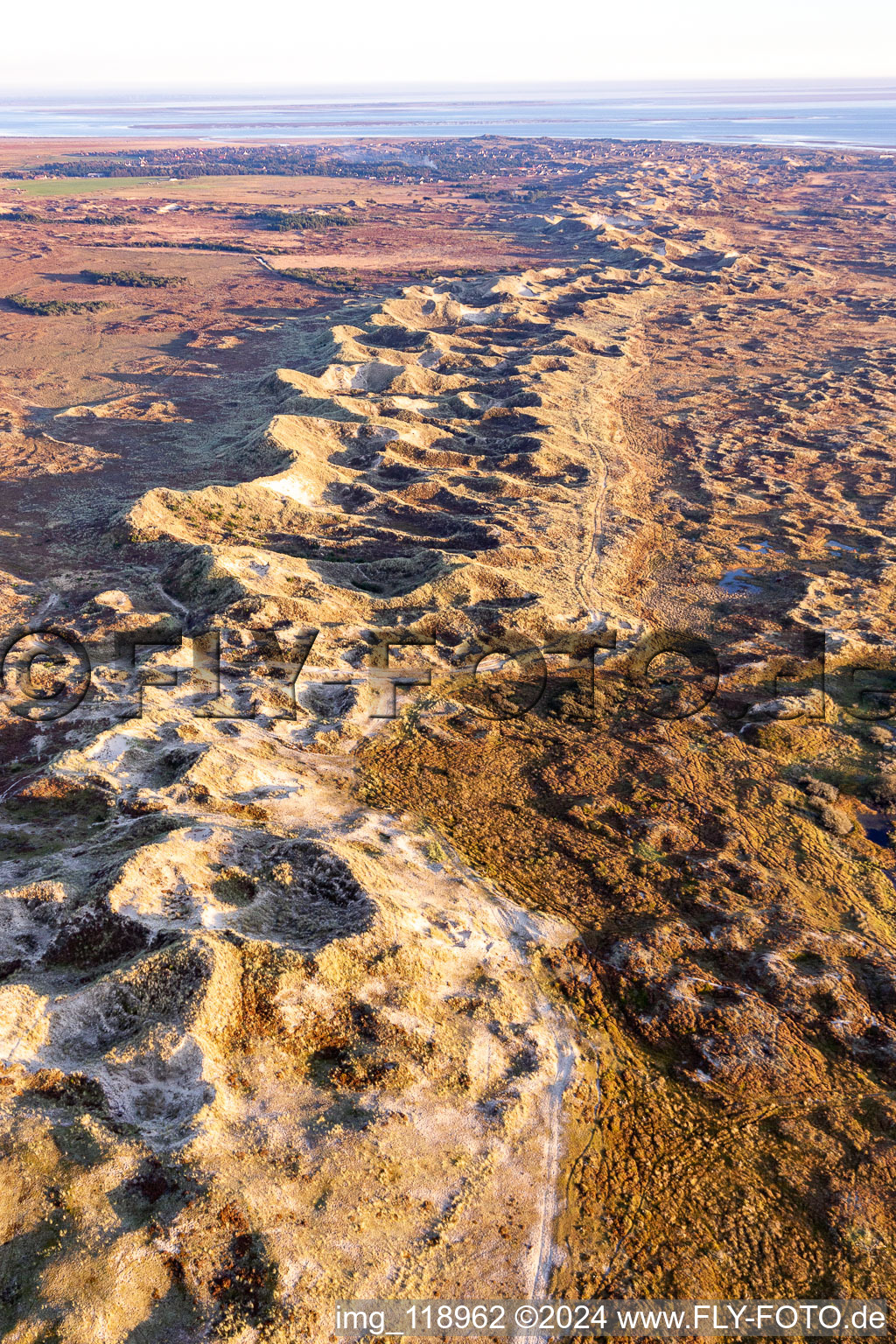 Wadden Sea National Park in Fanø in the state South Denmark, Denmark out of the air