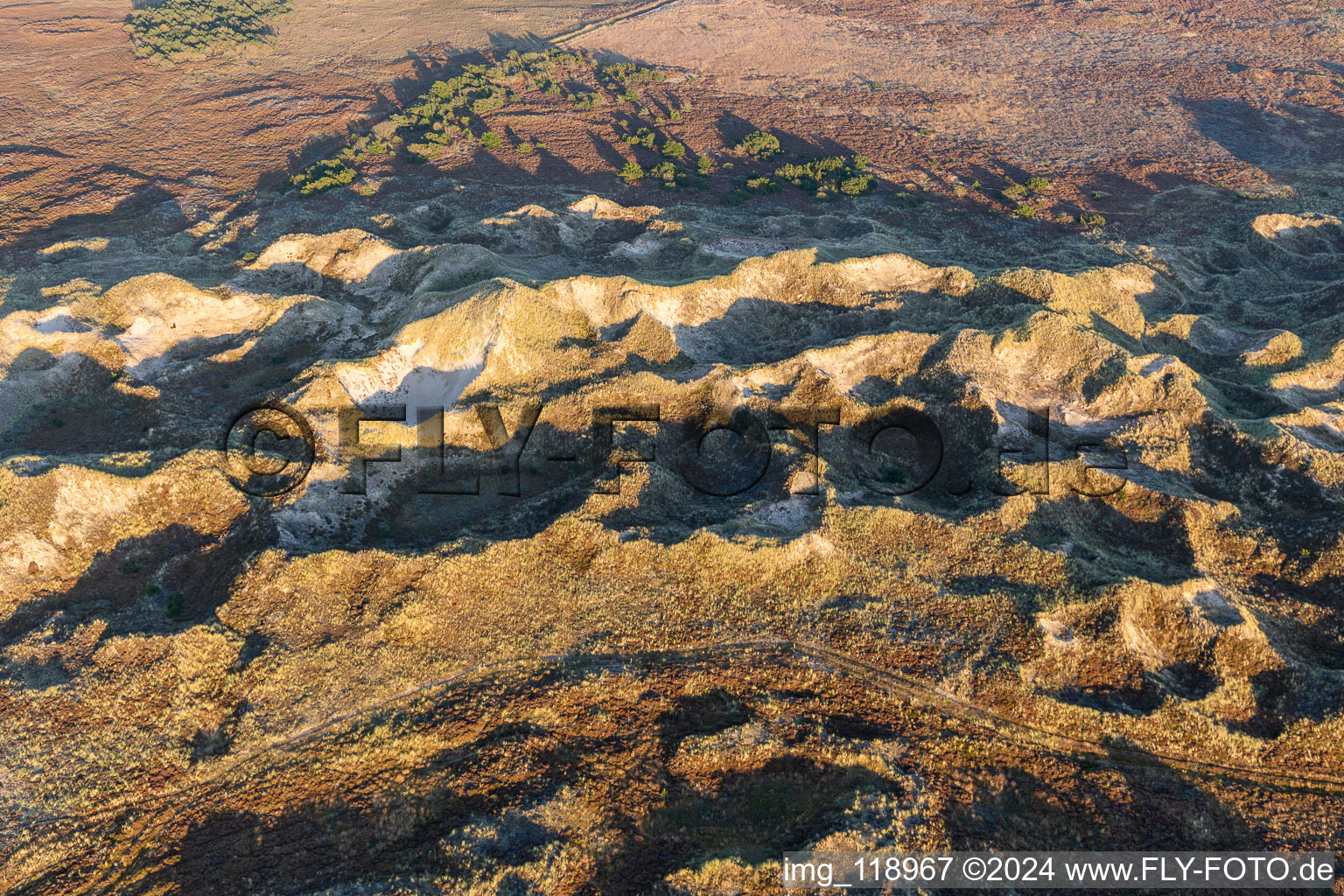 Wadden Sea National Park in Fanø in the state South Denmark, Denmark from the plane