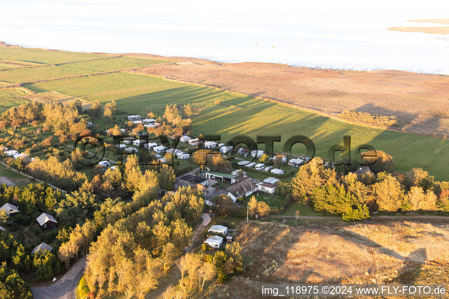 Ny Camping Sønderho in Fanø in the state South Denmark, Denmark from the plane