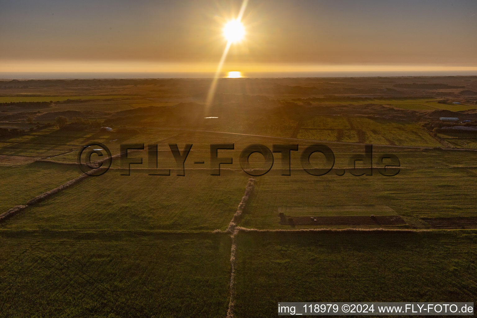 Wadden Sea National Park in Fanø in the state South Denmark, Denmark viewn from the air