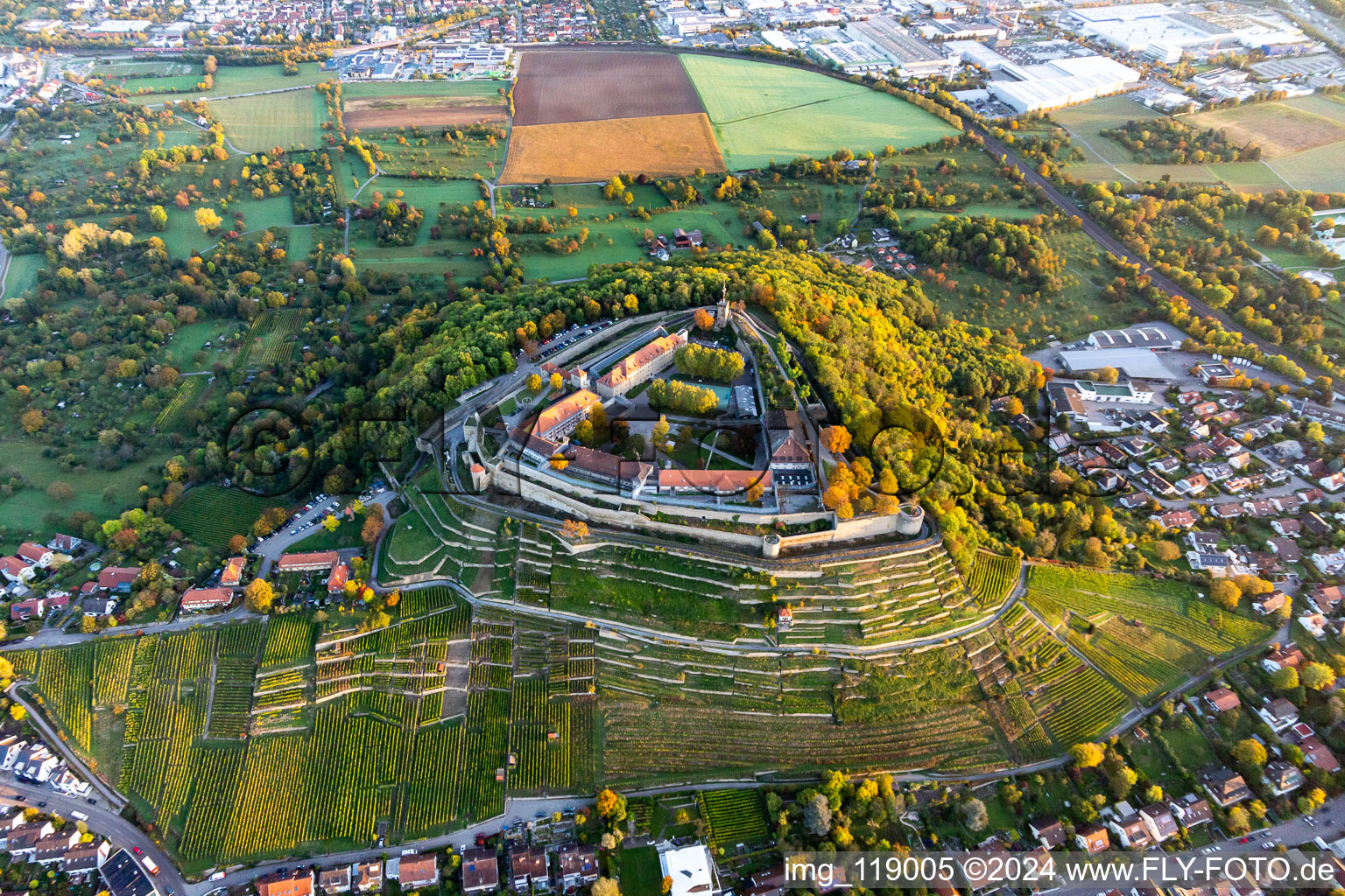 Prison hospital in the former Hohenasperg fortress on a vineyard in Asperg in the state Baden-Wuerttemberg, Germany