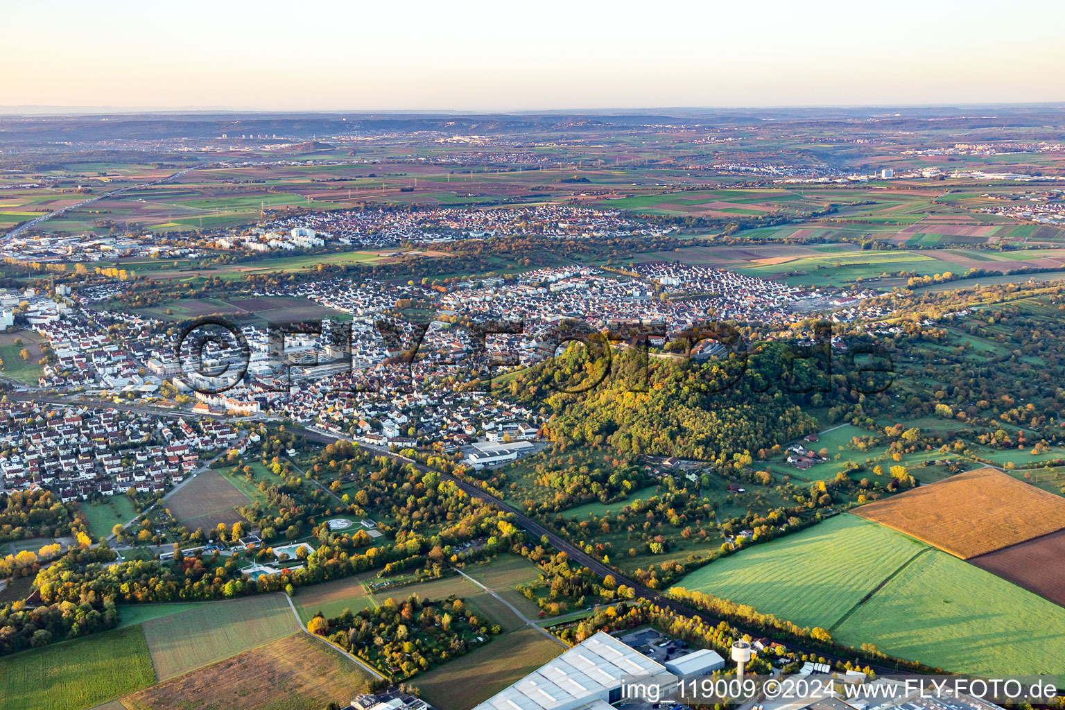 Aerial photograpy of Asperg in the state Baden-Wuerttemberg, Germany