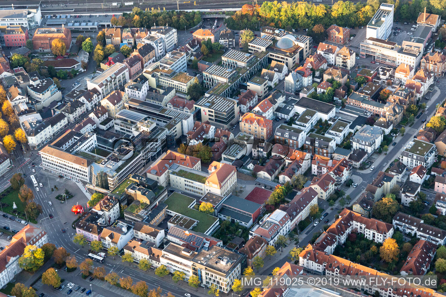 Aerial view of Sophie Scholl School in the district Ludwigsburg-Mitte in Ludwigsburg in the state Baden-Wuerttemberg, Germany
