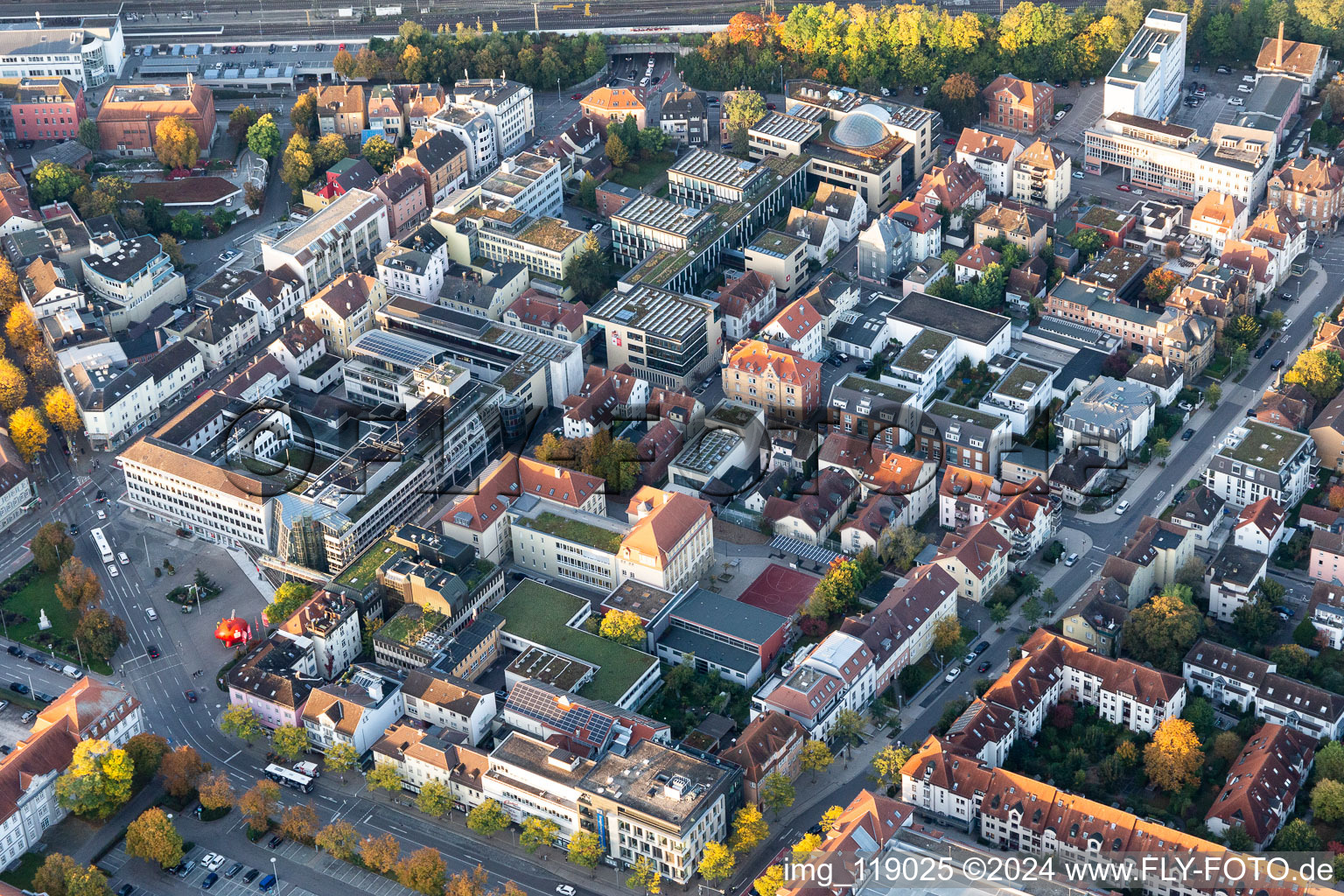 Aerial view of Sophie Scholl School in the district Ludwigsburg-Mitte in Ludwigsburg in the state Baden-Wuerttemberg, Germany