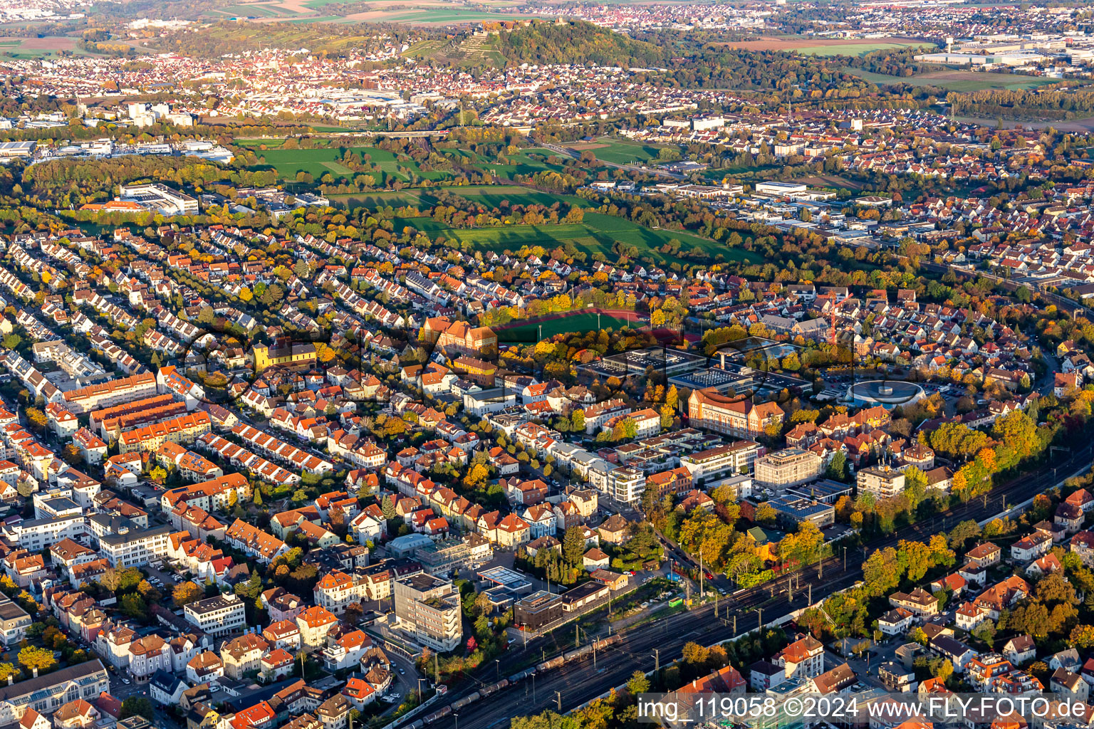 Ludwigsburg in the state Baden-Wuerttemberg, Germany from above