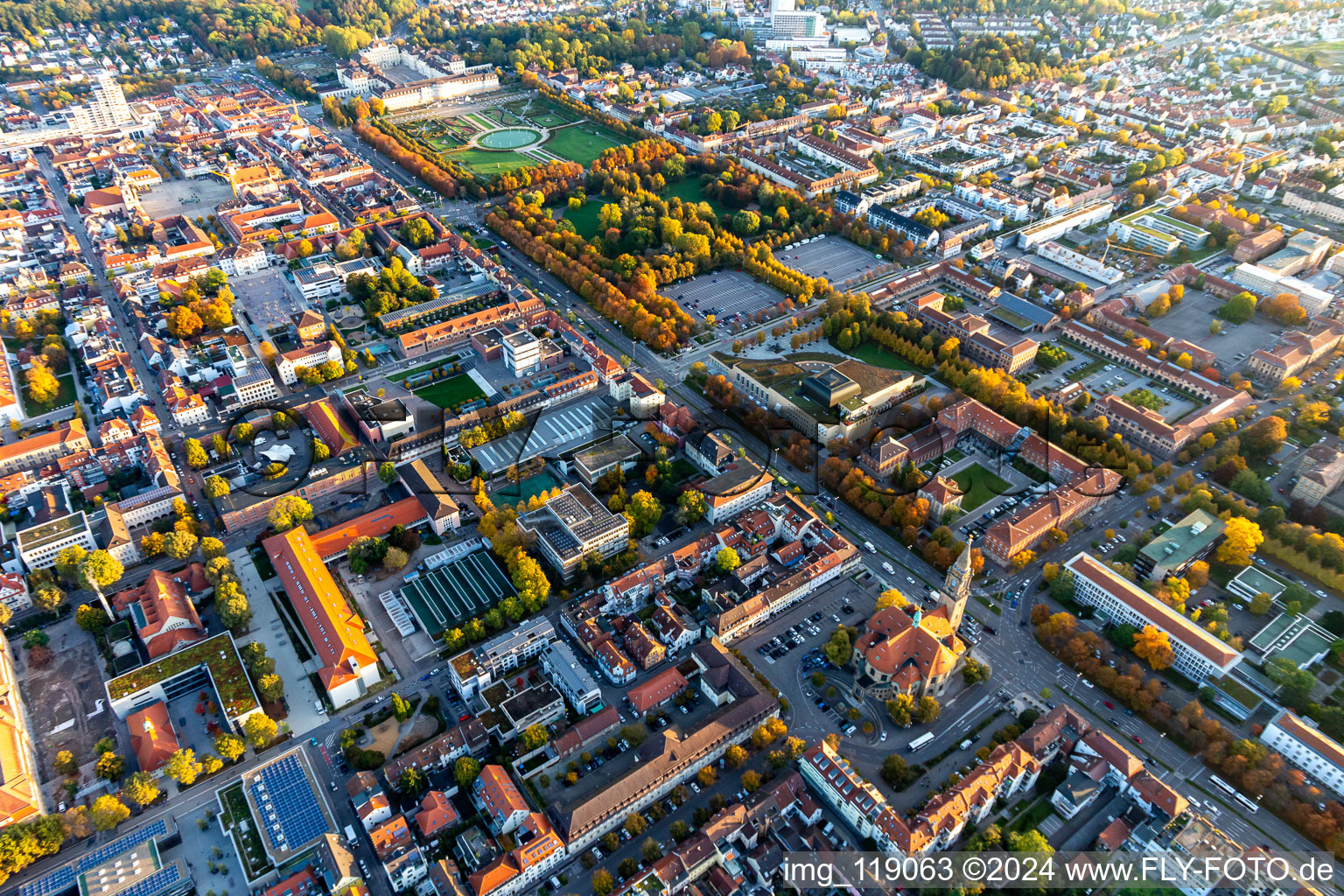 Ludwigsburg in the state Baden-Wuerttemberg, Germany out of the air