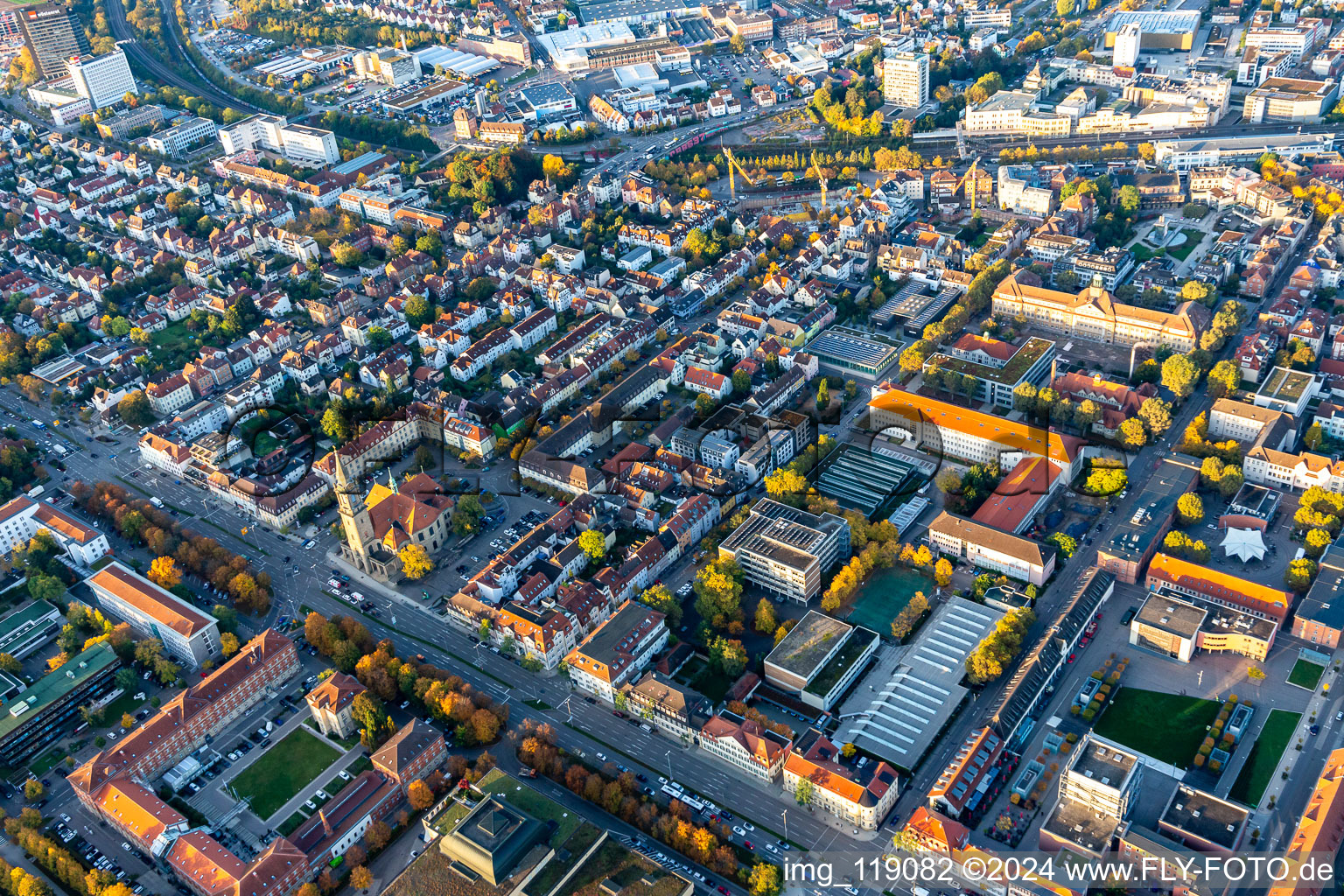 Ludwigsburg in the state Baden-Wuerttemberg, Germany seen from above