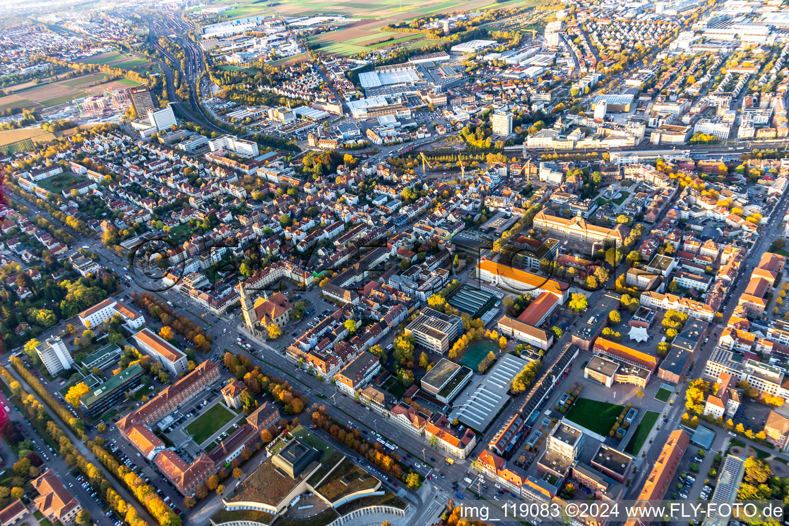 Ludwigsburg in the state Baden-Wuerttemberg, Germany from the plane