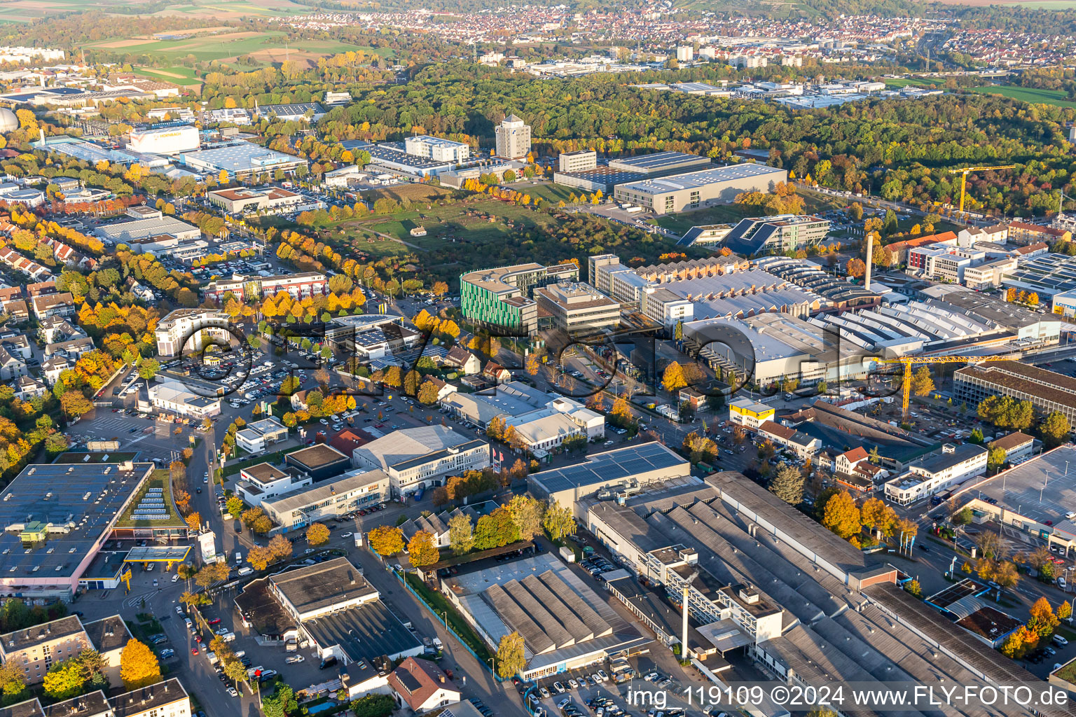 Industrial Area West in the district Pflugfelden in Ludwigsburg in the state Baden-Wuerttemberg, Germany