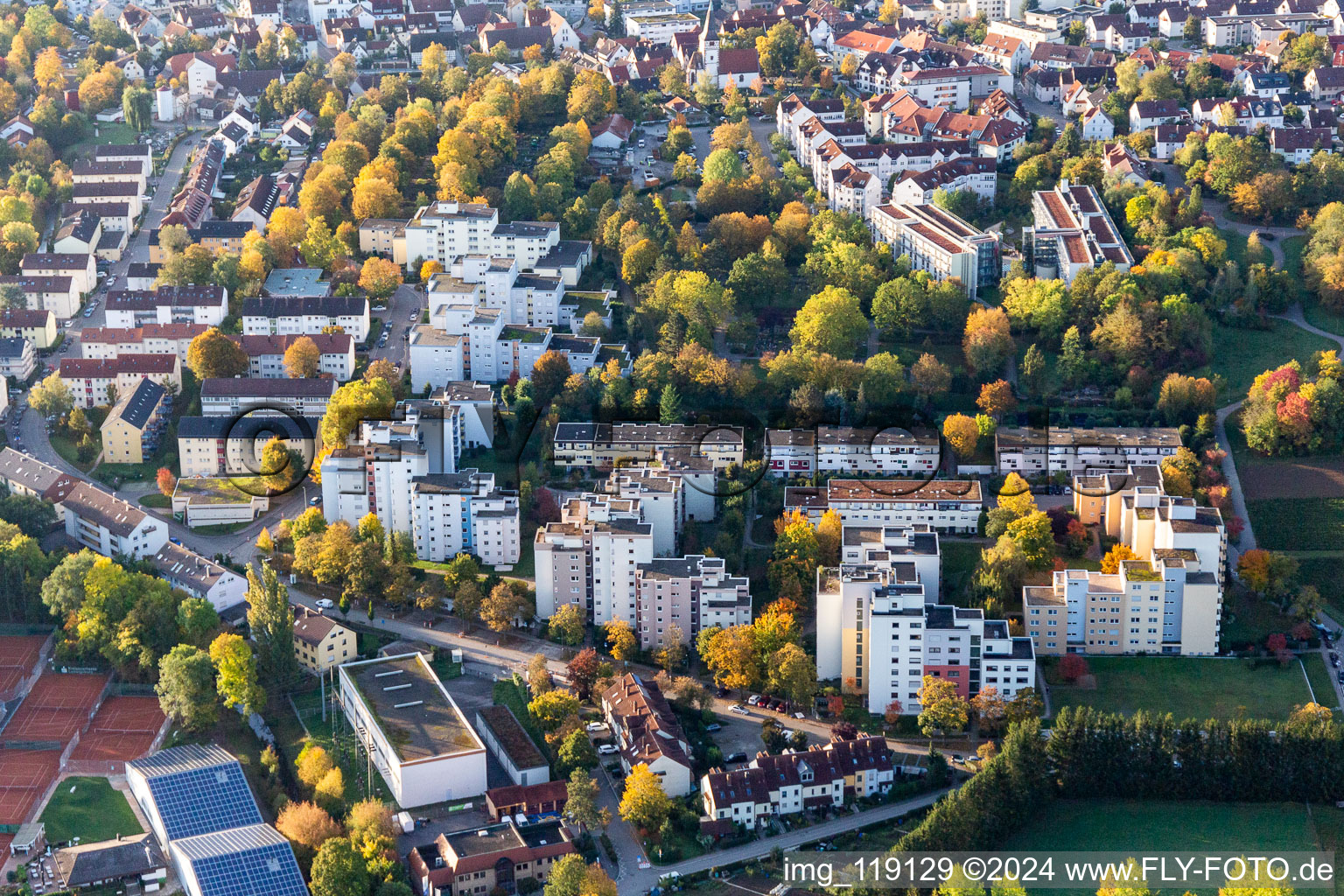 Aerial view of Ditzingen in the state Baden-Wuerttemberg, Germany