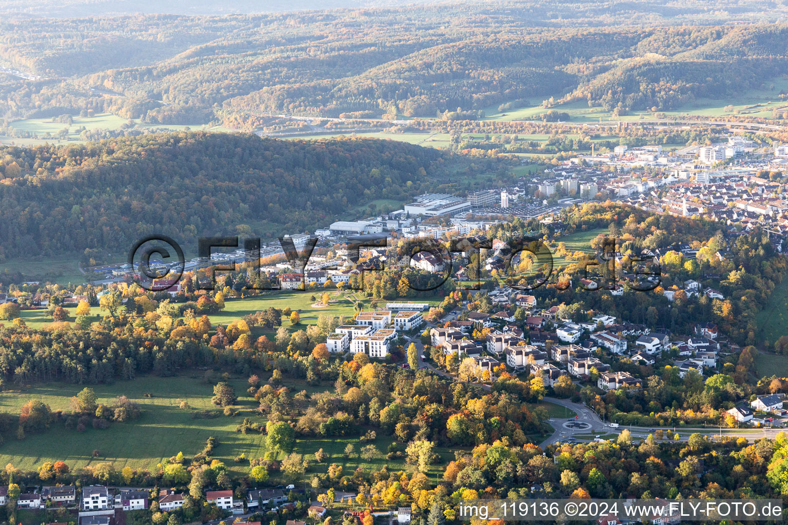 Aerial view of Leonberg in the state Baden-Wuerttemberg, Germany