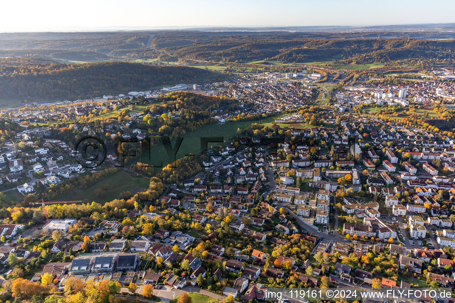 Oblique view of Leonberg in the state Baden-Wuerttemberg, Germany