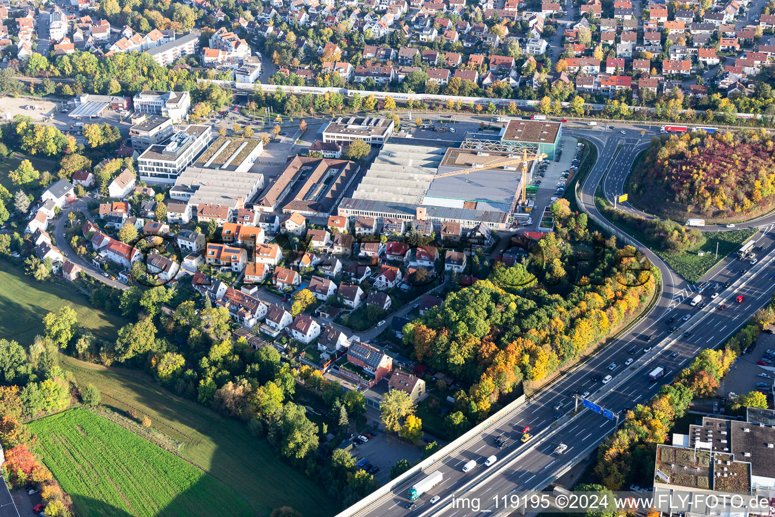 Schwarzwaldstrasse Industrial Area in the district Hausen in Ditzingen in the state Baden-Wuerttemberg, Germany