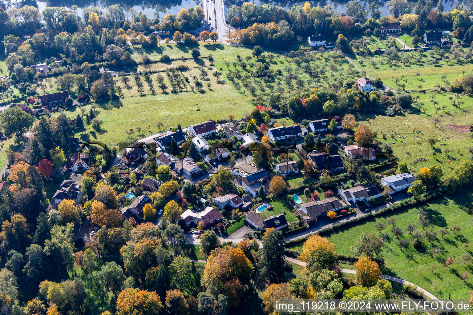 Aerial view of At Galgenberg in Nürtingen in the state Baden-Wuerttemberg, Germany