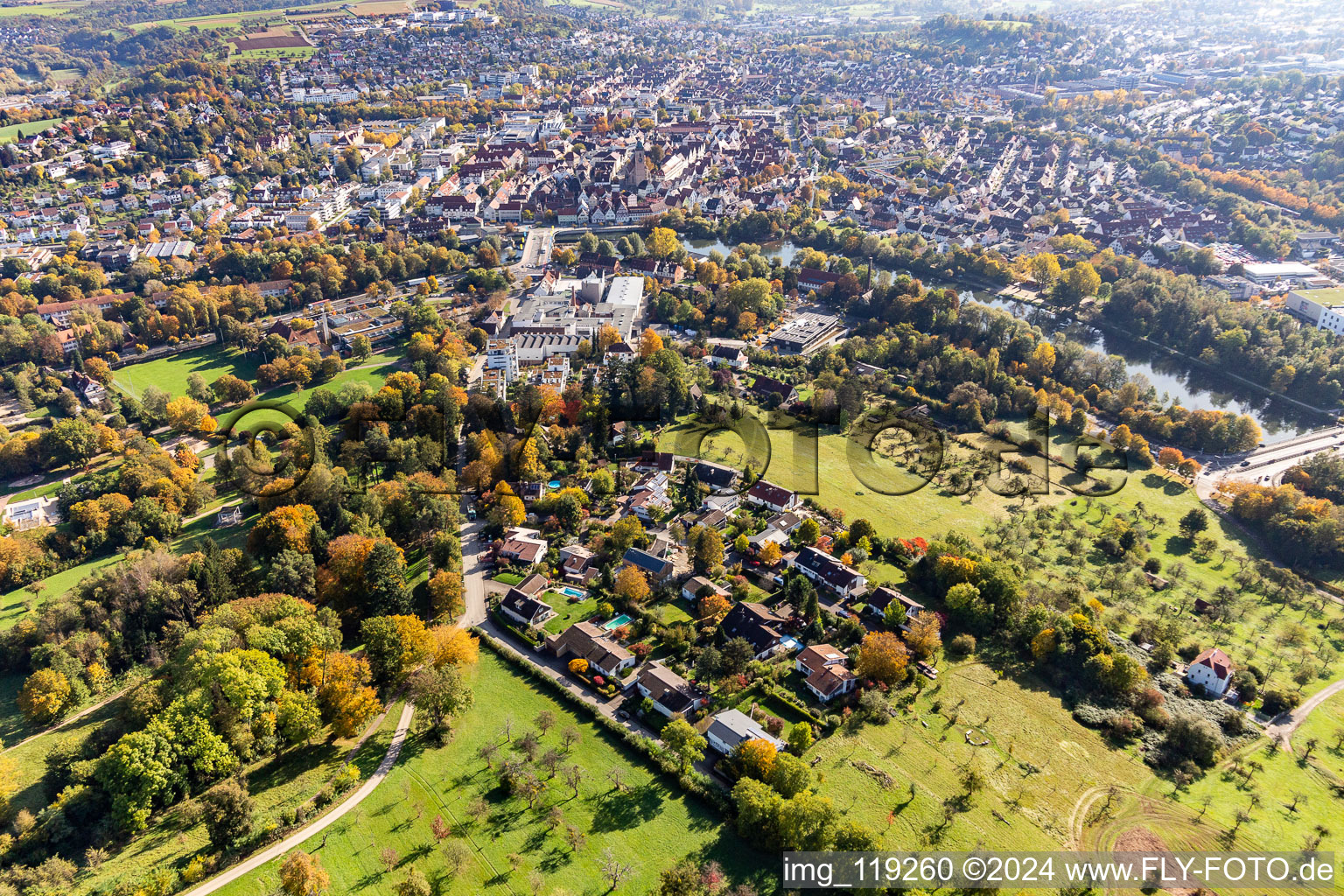 Aerial photograpy of At Galgenberg in Nürtingen in the state Baden-Wuerttemberg, Germany