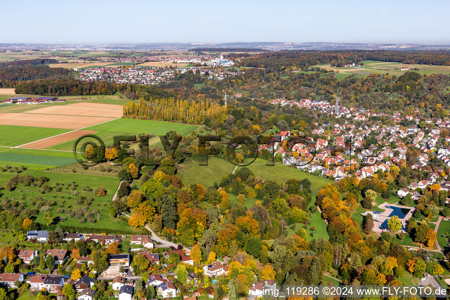 Outdoor pool in Nürtingen in the state Baden-Wuerttemberg, Germany