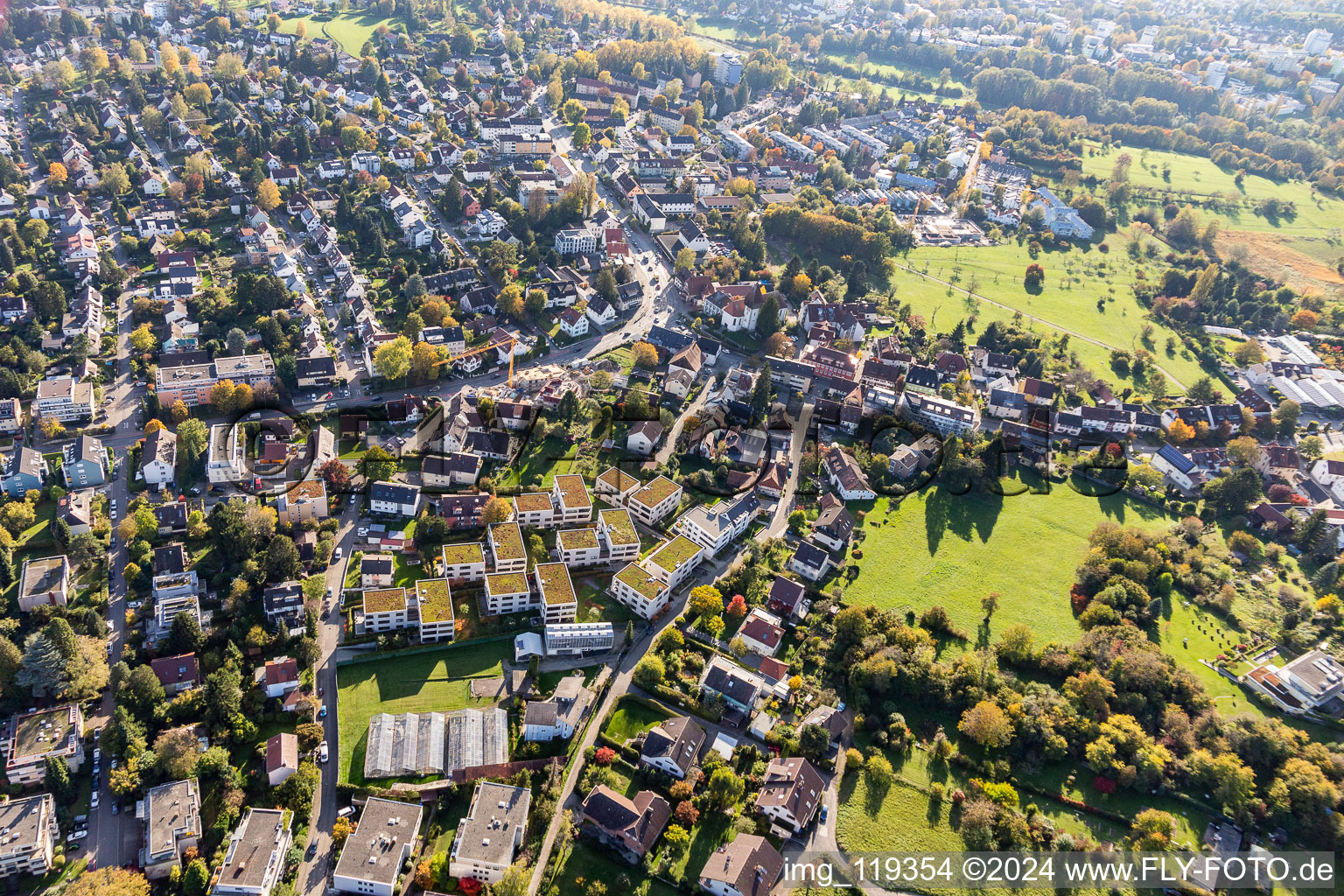 Aerial view of SEESIDE Quartier-Allmannsdorf in the district Allmannsdorf in Konstanz in the state Baden-Wuerttemberg, Germany