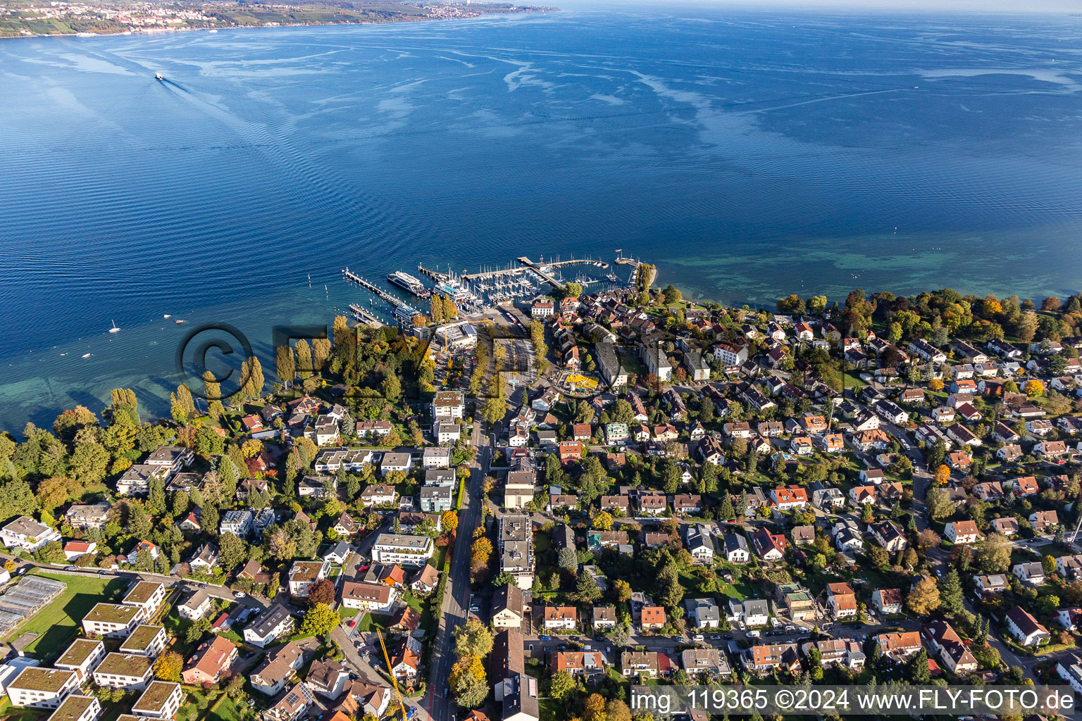 Aerial photograpy of Ferry terminal Konstanz-Meersburg in the district Staad in Konstanz in the state Baden-Wurttemberg, Germany