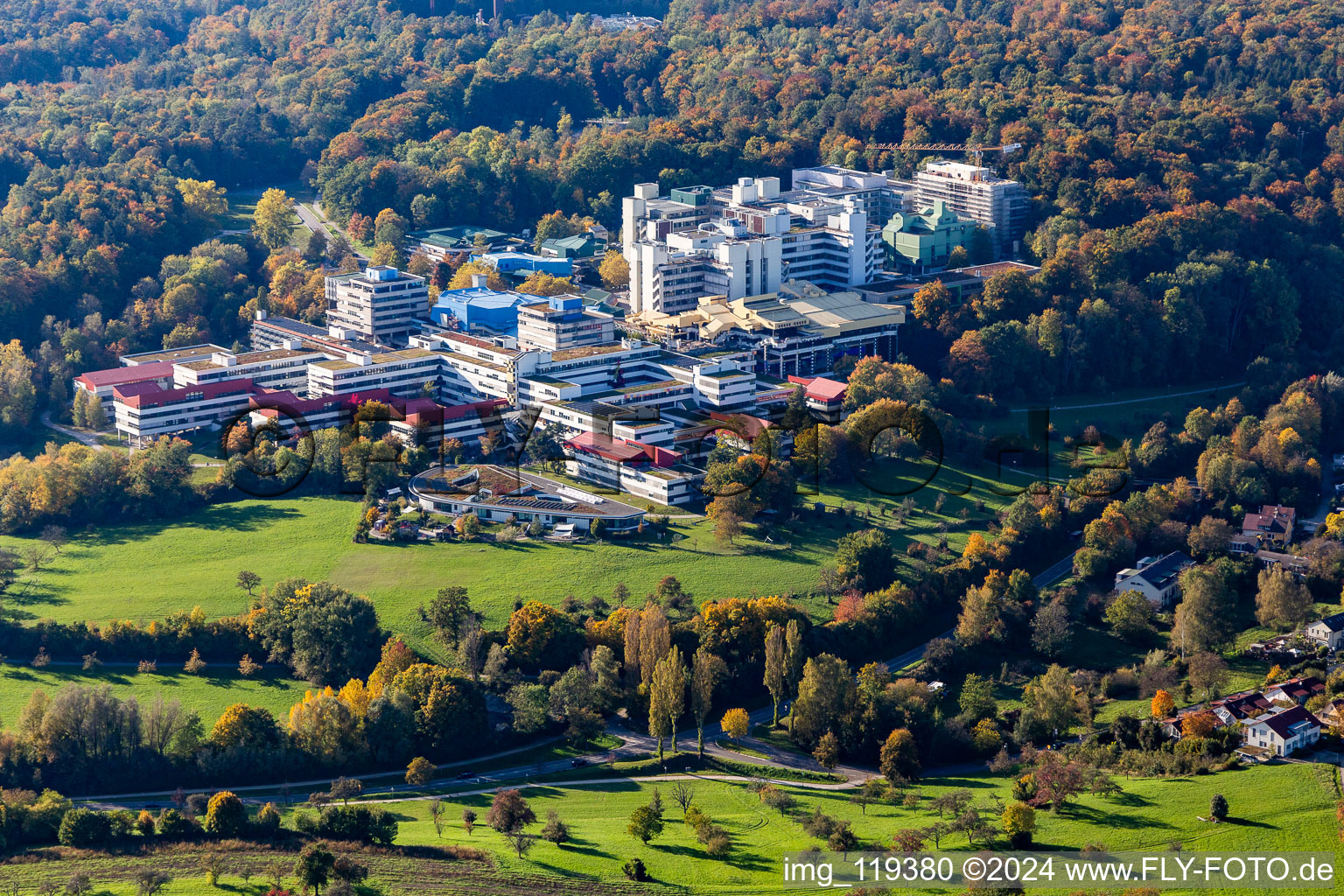 Aerial photograpy of Campus building of the university " Universitaet Konstanz " in the district Egg in Konstanz in the state Baden-Wurttemberg, Germany