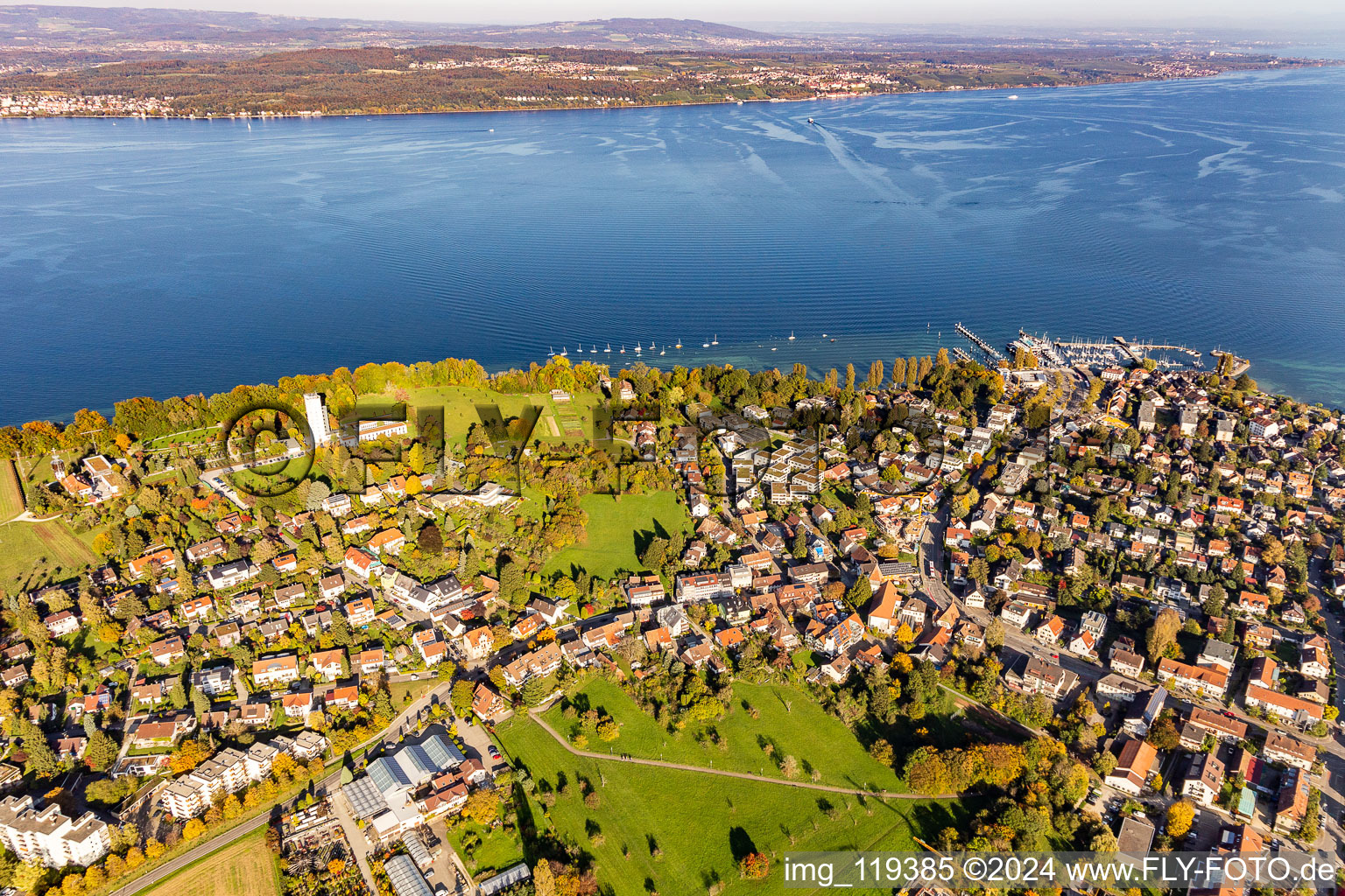 Lake Constance between Meersburg and the district Allmannsdorf in Konstanz in the state Baden-Wurttemberg, Germany