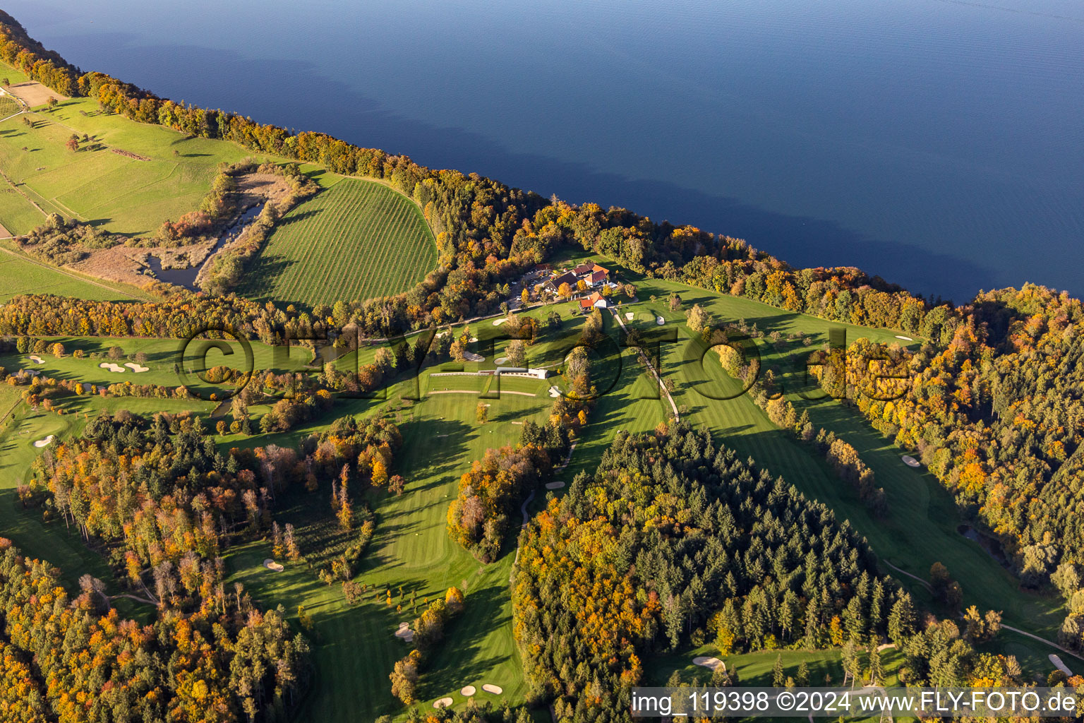 Grounds of the Golf course of Golf-Club Konstanz in the district Langenrain in Allensbach in the state Baden-Wurttemberg, Germany