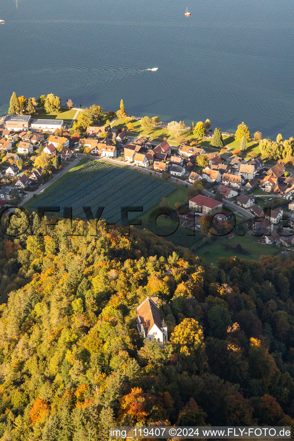 Runie Altbodman in Bodman-Ludwigshafen in the state Baden-Wuerttemberg, Germany from above