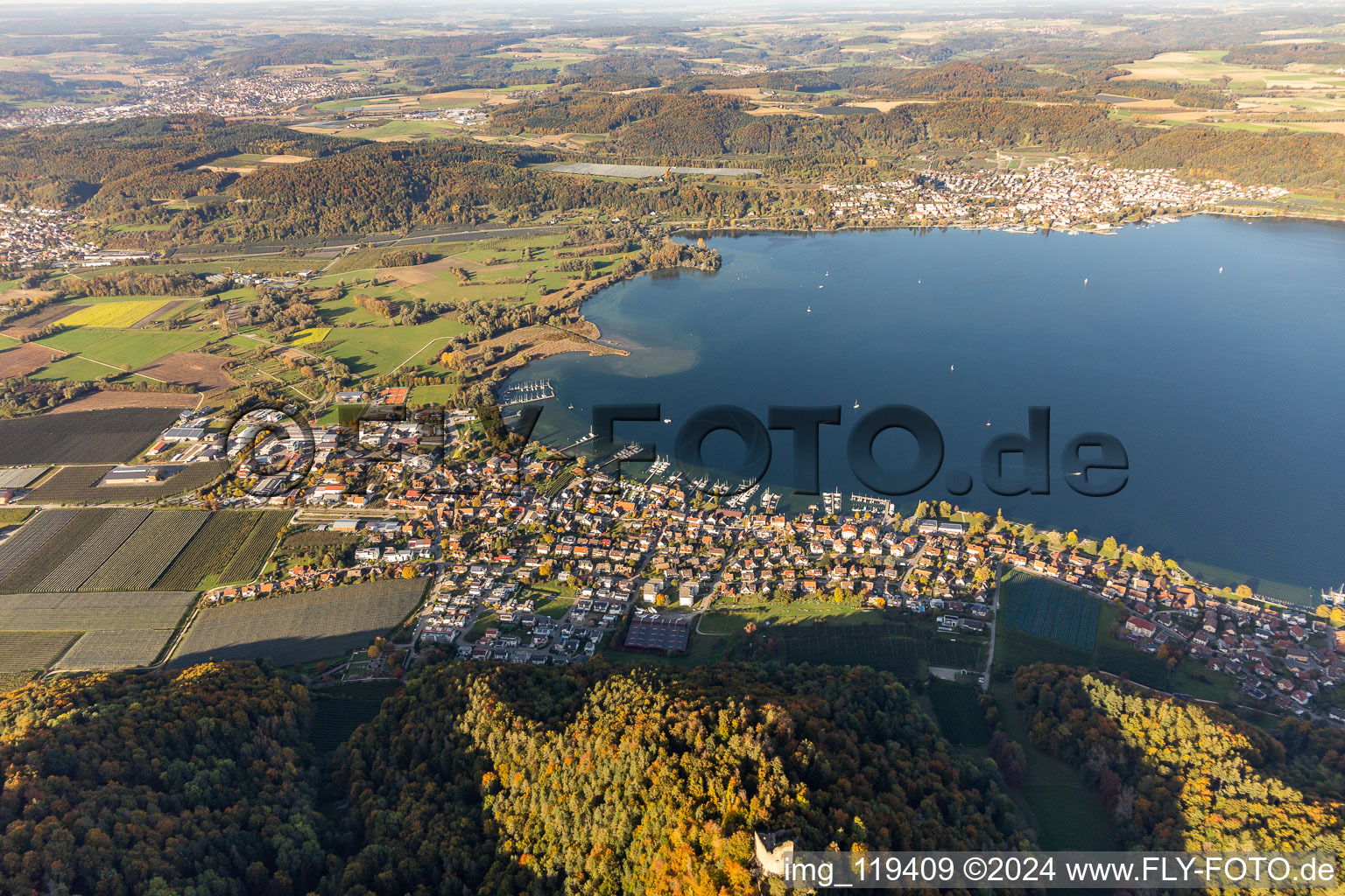 Village on the banks of the area of Lake of Constance in Bodman-Ludwigshafen in the state Baden-Wurttemberg, Germany