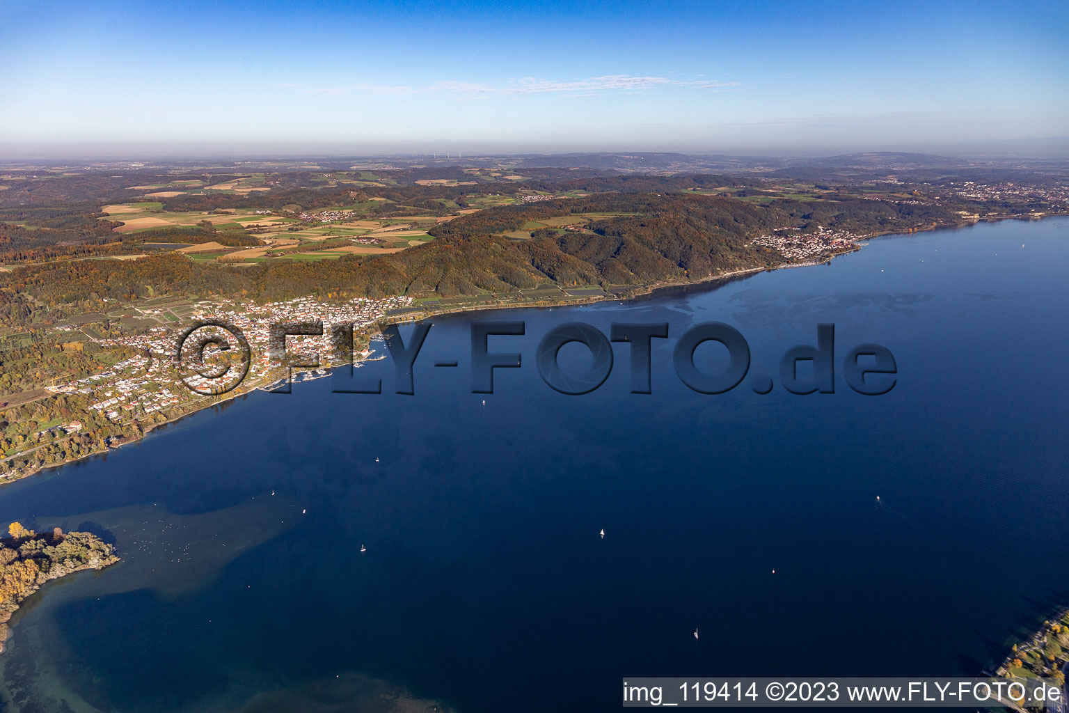 Village on the banks of the area of Lake of Constance in Ludwigshafen in the state Baden-Wurttemberg, Germany