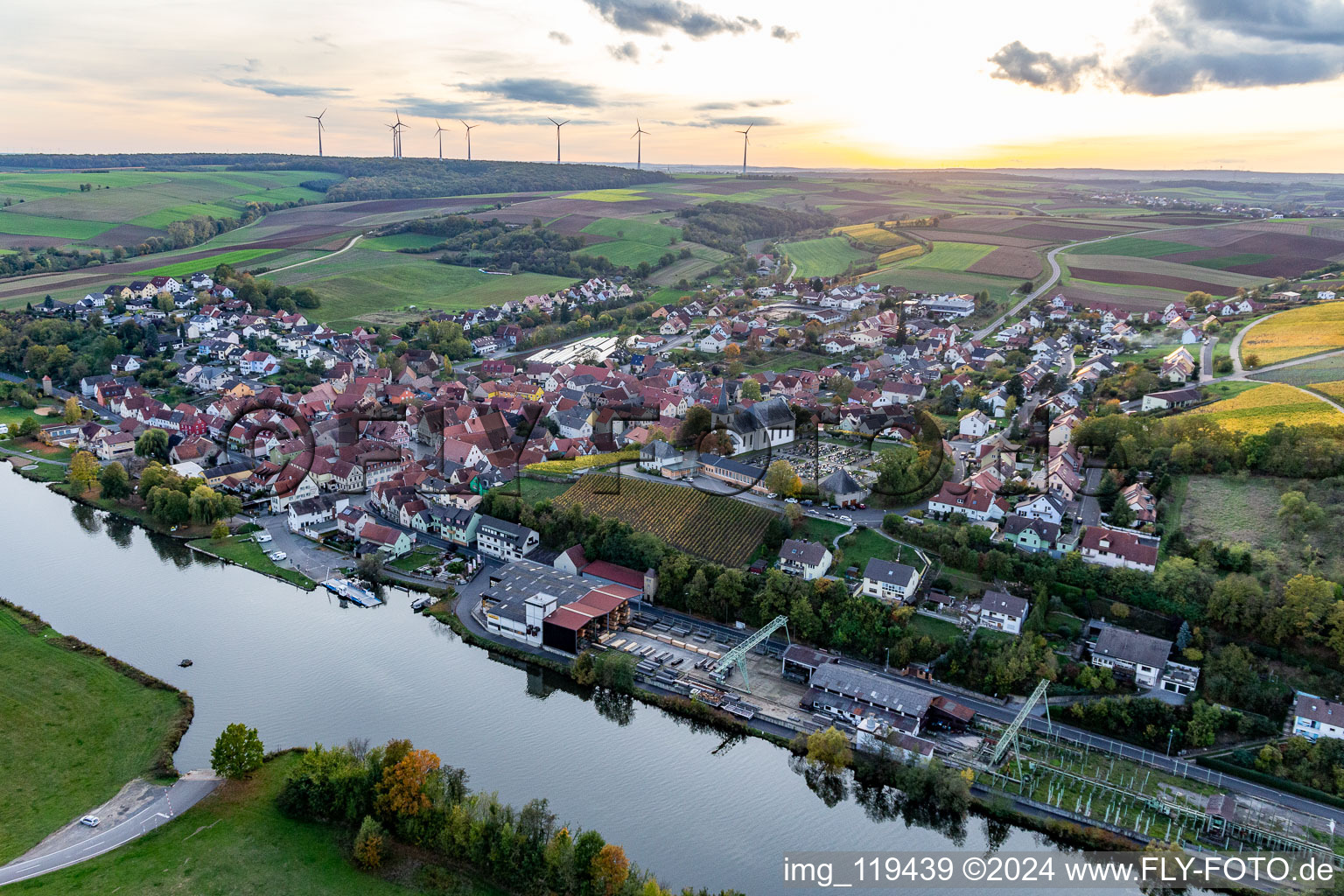 Wipfeld in the state Bavaria, Germany from a drone